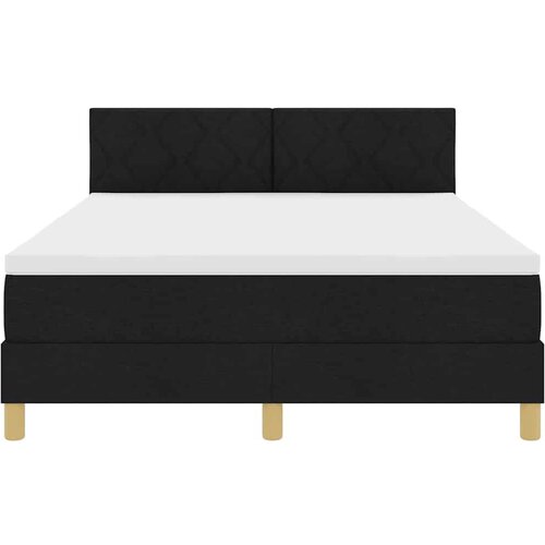  LED Box Spring Krevet s LED trakama Crna 140 x 190 cm tkanina Slike