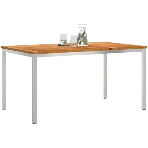  TrpezarijskiStol Smeđa 150 x 90 x 75 cm Čvrsto teak drvo Slike