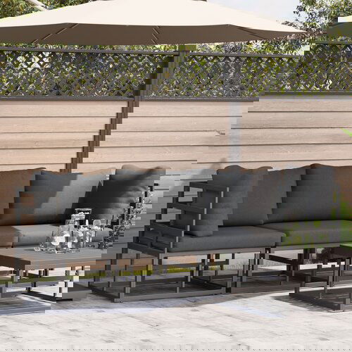 vidaXL Setovi vanjskog namještaja s jastukom s jastukom 3 pcs Crna i antracit Cijene