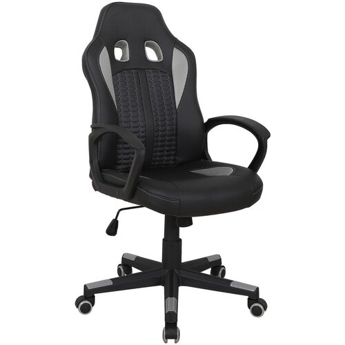 CARRYHOME GAMING STOL umetna masa, tekstil črna, svetlo siva Cene