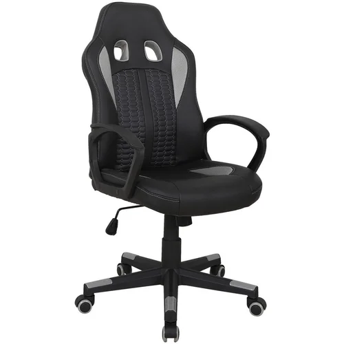 CARRYHOME GAMING STOL umetna masa, tekstil črna, svetlo siva CARRYHOME GAMING STOL umetna masa, tekstil črna, svetlo siva
