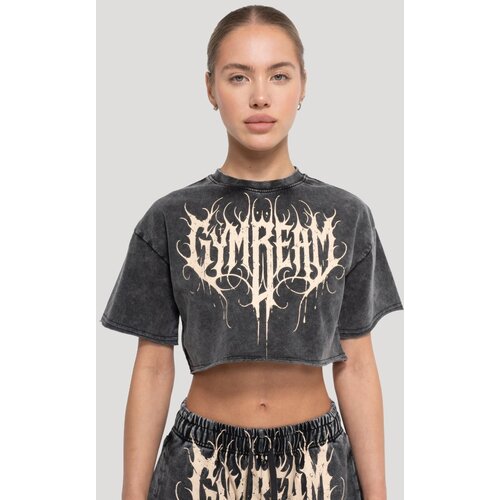 GymBeam Women&lsquo;s Abyss Cropped T-shirt Charcoal M Cene