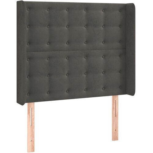 Maison Chic vzglavna omarica - nočna omarica - posteljna omarica z u&amp;scaron;esi temno sivo 93x16x118/128 cm žamet, (21709305) Slike