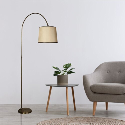 Opviq Lina lambader eskitme ayak pramit açık hasır abajurlu ChromeBeige Floor Lamp Cene
