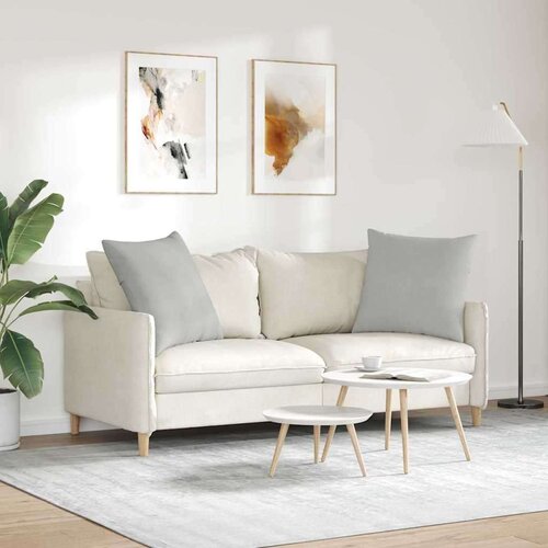 VidaXL jastučići za sofu 2 pcs svijetlo siva 60 x 60 cm tkanina Slike