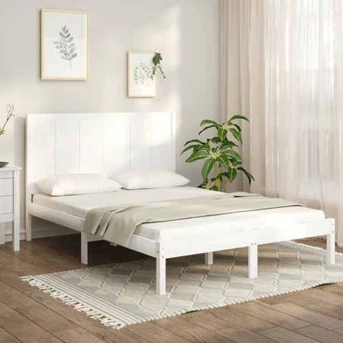  Okvir za krevet od masivne borovine bijeli 140 x 200 cm