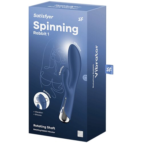 Satisfyer Vibes Spinning Rabbit 1 - vibrator s rotirajućom klitorisnom rukom (plavi) Slike