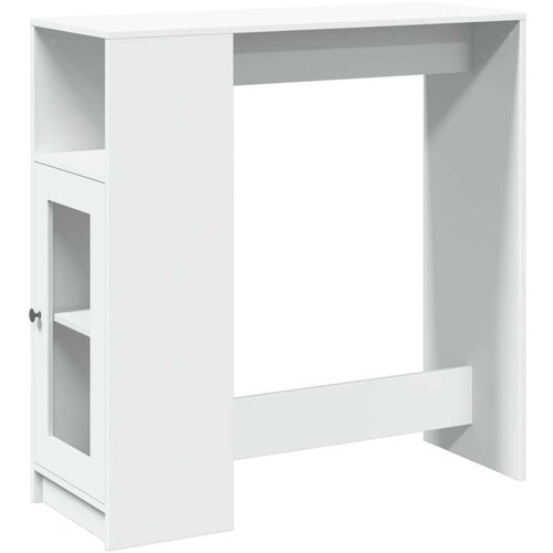 VidaXL Barski stol s držačima bijeli 101x40x103,5 cm drveni Slike