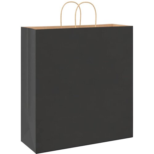  Papirnate vrećice 250 kom s ručkama crne 45x17x48 cm Slike