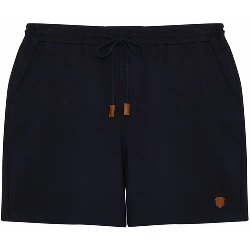 Trendyol Plus Size Navy Blue Men's Regular/Normal Cut PU Label Appliqued Shorts