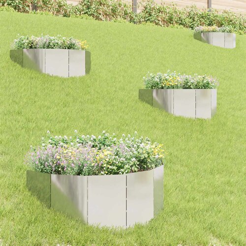  Ograda oko Travnjaka 4 pcs 100 x 45 cm Čelik Srebrna Cene
