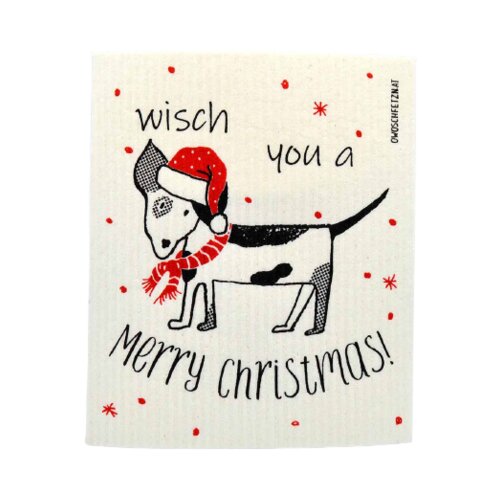 OWOSCHFETZN Spužvasta krpa &amp;quot;Merry Christmas&amp;quot; - Lucky Dog Slike