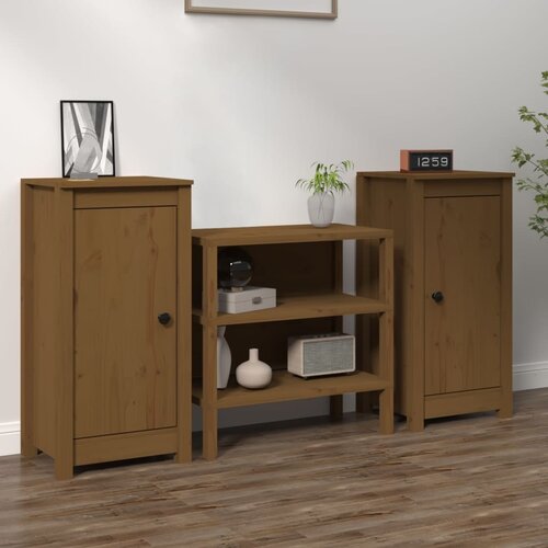 vidaXL Komoda 2 kosa medeno rjava 40x35x80 cm trdna borovina Cene