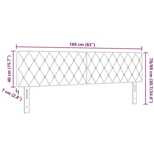 VidaXL naslon za glavu s kristalnim dugmadi, tufted, svjetlosiva 160 cm, bar&amp;scaron;un Slike