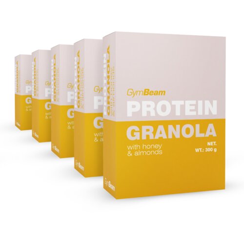 GymBeam proteinska granola sa medom i bademima 5 x 300 g Slike
