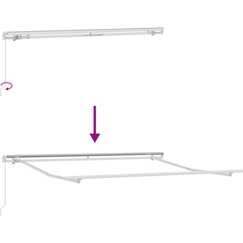 vidaXL ročna retraktibilna tenda črna 300x250 cm, zamenjava tkanine za okvir 3x2.5 m črna Cene
