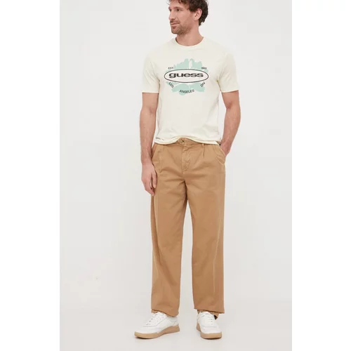 Tommy Hilfiger Pamučne hlače x Shawn Mendes boja: smeđa, ravni kroj