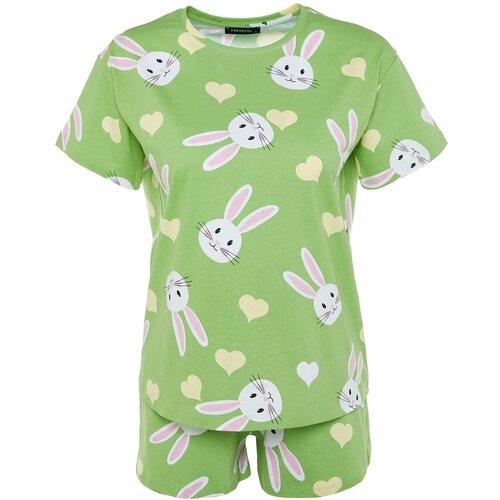 Trendyol Pajama Set - Green - Graphic Slike