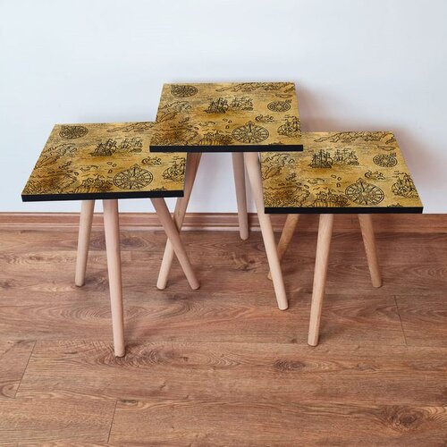 Hanah home 3Shp145 - Camel CamelBrown Nesting Table (3 Pieces) Cene