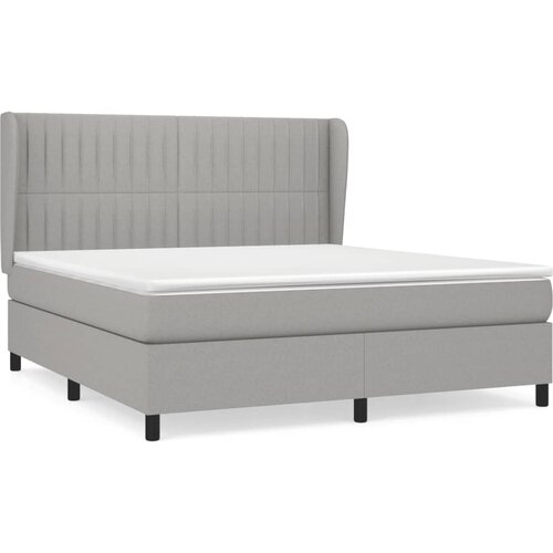 VidaXL Box spring postelja z vzmetnico svetlo siva 180x200 cm blago, (20788814) Slike