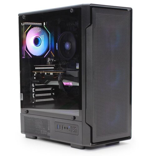 Ig Max Kući&amp;scaron;te E330-2 Meteor, Mid Tower, 4 ARGB ventilatora, Bez napajanja, Crno Slike