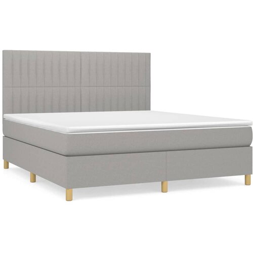 Maison Chic Box spring postelja - Vzmetna postelja z vzmetnico svetlo siva 180x200 cm blago SL19348, (21893847) Cene