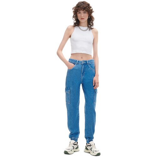 Cropp ženske jogger hlače od trapera s cargo džepovima - Plava  9880Y-50M Cijene