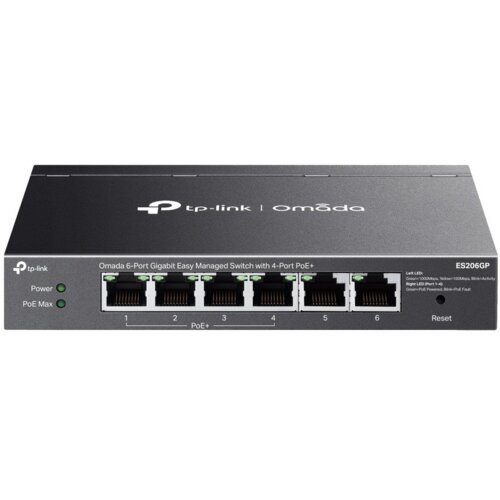 Tp-link Omada ES206GP mrežni prekidač Upravljano Gigabit Ethernet (10/100/1000) Podr&scaron;ka za napajanje putem Etherneta (PoE) Crno Cijene