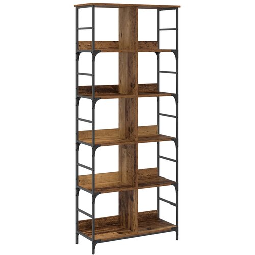 VidaXL Polica 4 razina 78 5 x 33 x 188 5 cm metal PB Staro drvo - Staro drvo 188 5 cm Slike