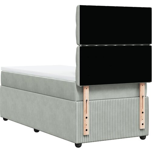 Box spring krevet s madracem svjetlosivi 80 x 200 cm bar&amp;scaron;unasti Slike