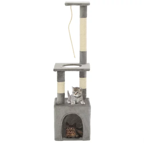 vidaXL Penjalica za mačke sa stupovima za grebanje od sisala 109 cm siva