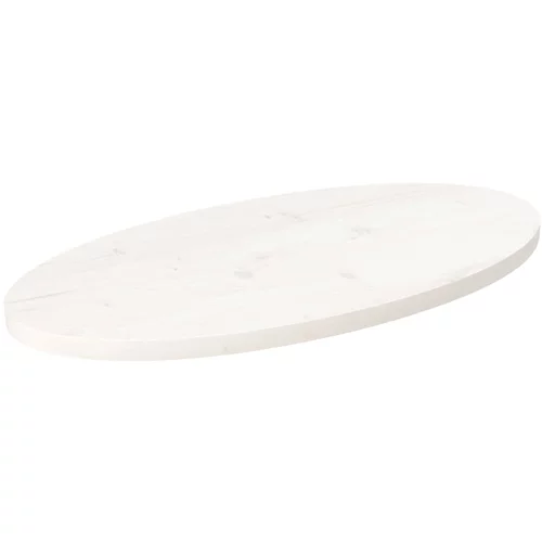  Ploča za stol bijela 70x35x2,5 cm od masivne borovine ovalna
