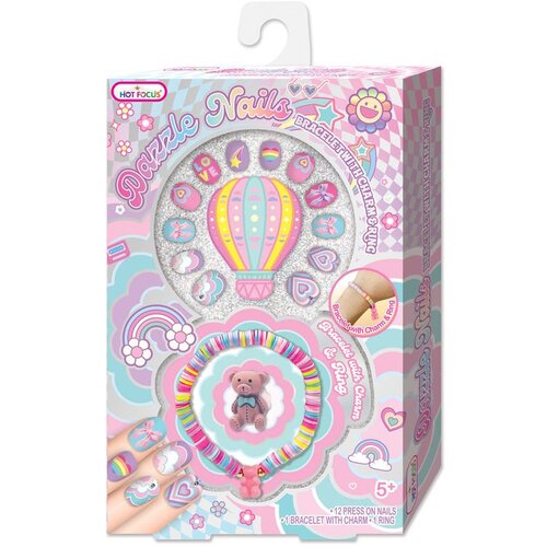 Hot Focus set za nokte Rainbow s narukvicom i prstenom Slike