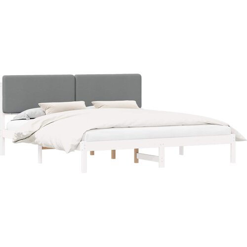  Krevetni okvir s tapiciranim uzglavljem Svijetlo siva Svjetlosiva 205.5 x 185.5 x 84.5 cm Slike