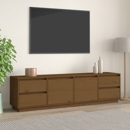 TV ormarić smeđa boja meda 176 x 37 x 47,5 cm masivna borovina Cene