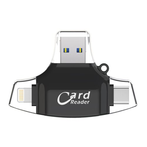 JWD čitač kartica sd microsd na type c lightning usb 2.0 JWD-84 crni Cene