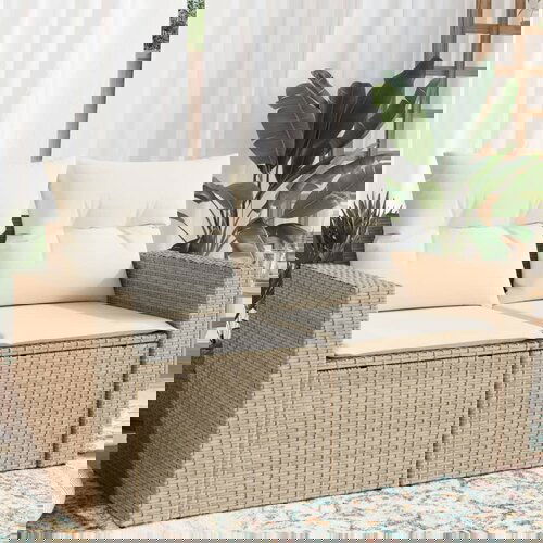 vidaXL Vrtni dvosjed s jastucima bež od poliratana Cijene