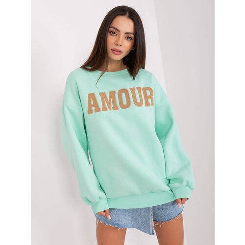 Fashion Hunters Mint hoodie with round neckline Slike