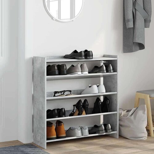 VidaXL stalak za cipele boja betona 80x25x81 cm konstruirano drvo Slike