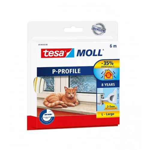 Tesa Dihtung za prozore MOLL P-profil bijeli 6m