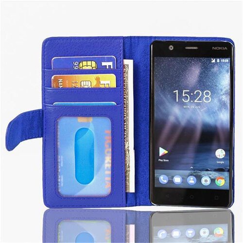 Cadorabo Ohi&scaron;je, združljivo z Nokia 3 2017 v neptunova modra - Za&scaron;čitni ovitek z magnetnim zapiranjem in 3 režami za kartice, (20552984) Cene