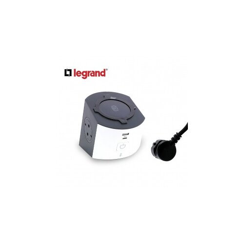 Legrand 694506 produzni blok sa bezicnim punjacem 10W 2X2P+E 1XUSB-A 1XUSB-C indikacija 2M (bela/t.siva) Slike
