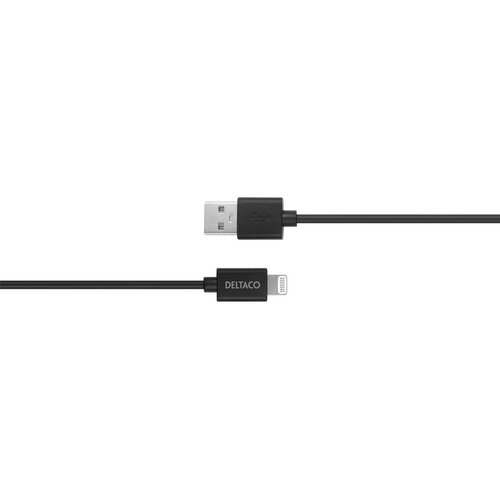 Deltaco Lightning kabel, 1m, Apple C189 čipset, MFi, FSC-označeno pakiranje, črna Slike
