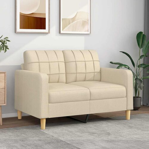  Dvosjed od tkanine krem 120 cm Slike