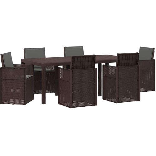  Komplet za jedilnico v vrtu 7 pcs Rjava in antracit PP, (5000301235) Cene