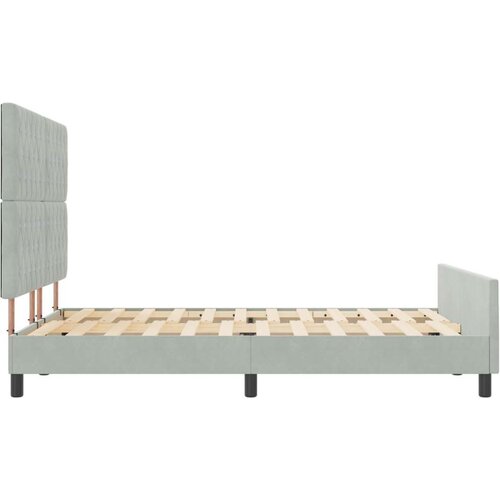 VidaXL krevet od svjetlosive bar&amp;scaron;unaste tkanine 140x190 cm Slike