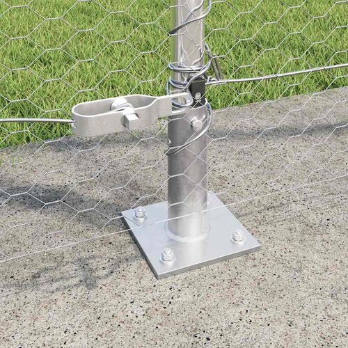  Heksagonalna ograda s betonskom osnovom 100 x 1,4 m Srebrna Slike