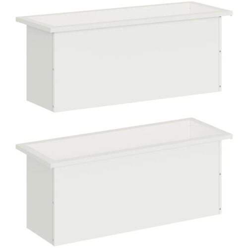  Vrtna posuda za sadnju s LED svjetlom 2 kom. Bijela - Bijela 30 x 80 x 30 cm 2 Slike