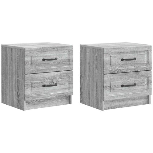  Noćni ormar s ladicama 2 pcs Siva sonoma 43 x 34 5 x 44 5 cm Cene