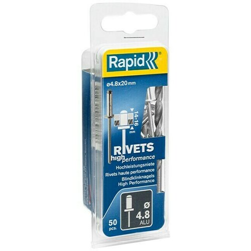 Rapid slijepa zakovica (Promjer zakovice: 4,8 mm, Duljina zakovice: 20 mm, 50 Kom.) Slike